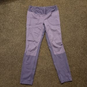 Girl's REI Co-op Leggings Blue Purple Size L 14/16 Hiking Camping Full Length